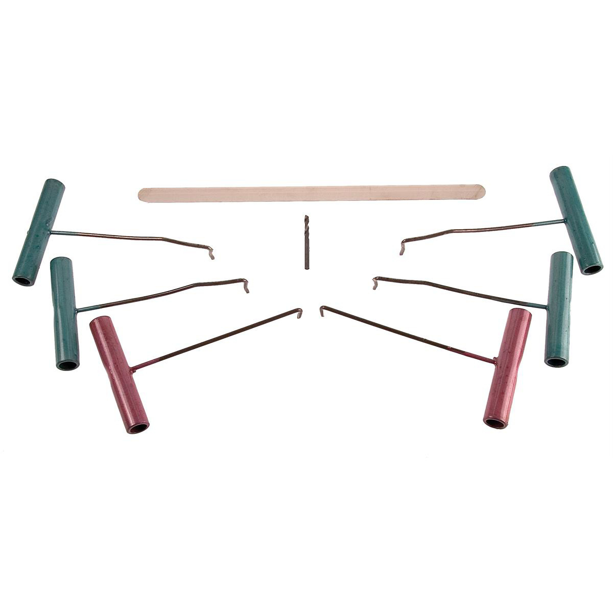 Steck Manufacturing Pull Rod Set — Alloy Steel, Vinyl Coated Handle, Includes 4 Pull Rods, 2 Pick Pulls, Stainless Steel Straight Edge, Model# STC20000